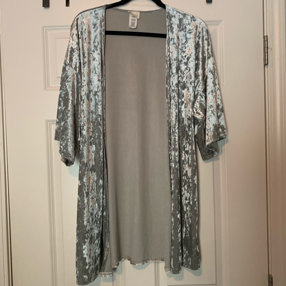 Caution To the Wind Crushed Velvet Cardigan
